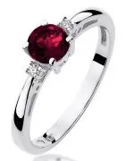 Pierścionek Bonore Midnight Fresonaraz białego złota próby 585 z granatem 0,5 ct