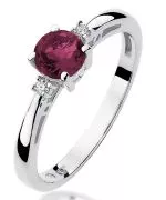 Pierścionek Bonore Midnight Cambiascaz białego złota próby 585 z rubinem 0,6 ct