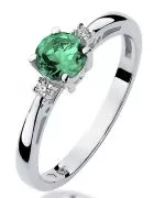 Pierścionek Bonore Elegant Ternatez białego złota próby 585 ze szmaragdem 0,5 ct