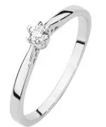 Pierścionek Bonore Simple Omignanoz białego złota próby 585 z diamentem 0,08 ct