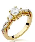 Pierścionek Bonore Crystal Montagneze złota próby 585 z diamentem 0,7 ct