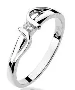 Pierścionek Bonore Midnight Roddinoz białego złota próby 585 z diamentem 0,05 ct