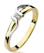 Pierścionek Bonore Simple Valgioieze złota próby 585 z diamentem 0,05 ct