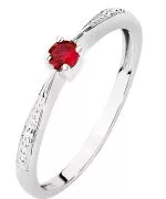 Pierścionek Bonore Simple Mongrandoz białego złota próby 585 z rubinem 0,15 ct