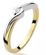 Pierścionek Bonore Simple Valpergaze złota próby 585 z diamentem 0,05 ct
