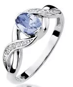 Pierścionek Bonore Crystal Cercinoz białego złota próby 585 z tanzanitem 0,4 ct