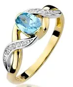Pierścionek Bonore Crystal Sassocorvaroze złota próby 585 z topazem 0,5 ct