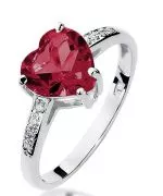 Pierścionek Bonore Love Viganellaz białego złota próby 585 z rubinem 1,7 ct