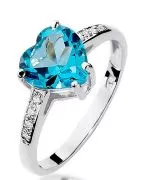 Pierścionek Bonore Love Offanengoz białego złota próby 585 z topazem 1,2 ct