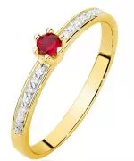 Pierścionek Bonore Basic Val Di Nizzaze złota próby 585 z rubinem 0,15 ct