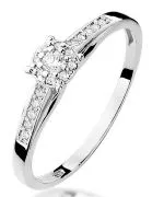 Pierścionek Bonore Simple Soveratoz białego złota próby 585 z diamentem 0,04 ct