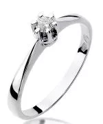 Pierścionek Bonore Simple San Rufoz białego złota próby 585 z diamentem 0,1 ct
