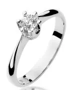 Pierścionek Bonore Elegant Malescoz białego złota próby 585 z diamentem 0,23 ct