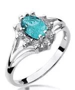 Pierścionek Bonore Elegant Pieranicaz białego złota próby 585 z topazem 0,9 ct