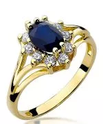 Pierścionek Bonore Crystal Brugneraze złota próby 585 z szafirem 0,9 ct