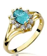 Pierścionek Bonore Crystal Serrungarinaze złota próby 585 z topazem 0,9 ct