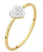 Pierścionek Bonore Love Monteu Da Poze złota próby 585 z diamentem 0,02 ct