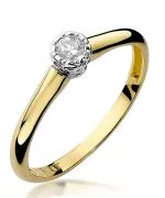 Pierścionek Bonore Simple Moconesize złota próby 585 z diamentem 0,13 ct
