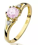 Pierścionek Bonore Crystal Moriconeze złota próby 585 z różowym topazem 0,7 ct