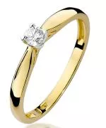 Pierścionek Bonore Simple Neviglieze złota próby 585 z diamentem 0,1 ct