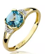 Pierścionek Bonore Crystal Montecarottoze złota próby 585 z topazem 1,1 ct