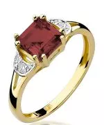 Pierścionek Bonore Basic Bonate Sottoze złota próby 585 z granatem 1,3 ct