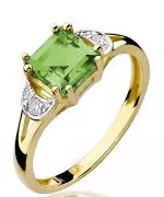 Pierścionek Bonore Basic Angolo Termeze złota próby 585 z oliwinem 1,1 ct