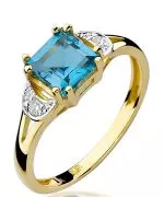 Pierścionek Bonore Crystal Morro D'Albaze złota próby 585 z topazem 1,4 ct