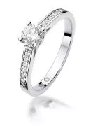 Pierścionek Bonore Crystal Carignanoz białego złota próby 585 z diamentem 0,5 ct