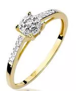 Pierścionek Bonore Crystal Monegliaze złota próby 585 z diamentem 0,04 ct