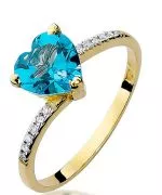 Pierścionek Bonore Love Pieve Torinaze złota próby 585 z topazem 1,2 ct