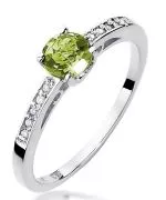 Pierścionek Bonore Midnight Pasturanaz białego złota próby 585 z oliwinem 0,6 ct
