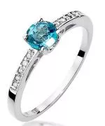 Pierścionek Bonore Crystal Solferinoz białego złota próby 585 z topazem 0,5 ct