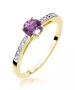 Pierścionek Bonore Midnight Claviereze złota próby 585 z ametystem 0,5 ct