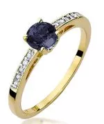 Pierścionek Bonore Crystal Frisancoze złota próby 585 z szafirem 0,5 ct