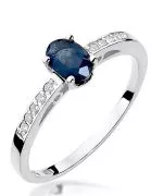 Pierścionek Bonore Basic Antegnatez białego złota próby 585 z szafirem 0,7 ct
