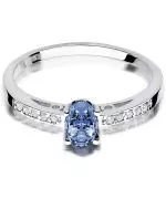 Pierścionek Bonore Crystal Lanzadaz białego złota próby 585 z tanzanitem 0,4 ct