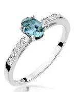 Pierścionek Bonore Crystal Cortenovaz białego złota próby 585 z topazem 0,5 ct