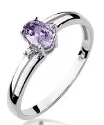 Pierścionek Bonore Simple Stradellaz białego złota próby 585 z tanzanitem 0,4 ct