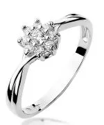 Pierścionek Bonore Crystal Floridiaz białego złota próby 585 z diamentem 0,1 ct