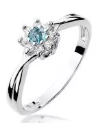 Pierścionek Bonore Crystal Missagliaz białego złota próby 585 z topazem 0,15 ct