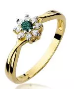 Pierścionek Bonore Blossom Reggelloze złota próby 585 ze szmaragdem 0,15 ct