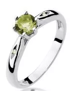 Pierścionek Bonore Midnight Ricaldonez białego złota próby 585 z oliwinem 0,6 ct