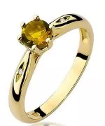Pierścionek Bonore Simple Fontanigordaze złota próby 585 z cytrynem 0,5 ct