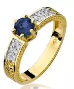 Pierścionek Bonore Crystal Caminataze złota próby 585 z szafirem 0,5 ct