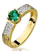 Pierścionek Bonore Crystal Piombinoze złota próby 585 ze szmaragdem 0,5 ct