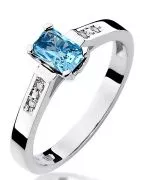 Pierścionek Bonore Crystal Tremenicoz białego złota próby 585 z topazem 0,6 ct