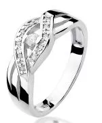 Pierścionek Bonore Midnight Sessamez białego złota próby 585 z diamentem 0,05 ct