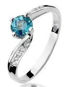 Pierścionek Bonore Crystal Bertonicoz białego złota próby 585 z topazem 0,5 ct