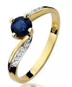 Pierścionek Bonore Crystal Nibbianoze złota próby 585 z szafirem 0,5 ct